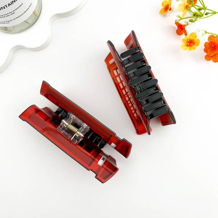 mildstyles - Wholesale Hair clip – Women’s - ☎️ Retro Phone Booth Hair Claw – Creative PVC Clip 📞1