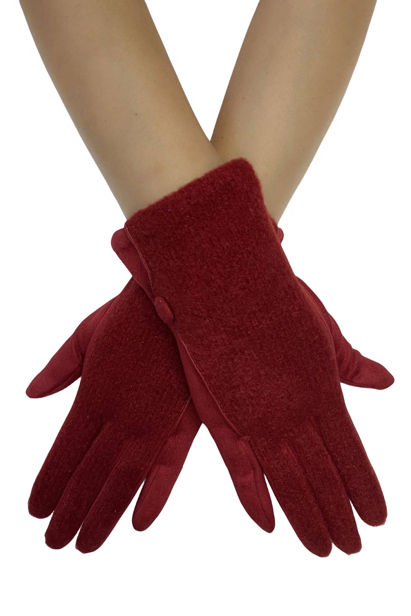 Fashion Scarf World – wholesale Gloves – Women's – Plain Button Knit Touchscreen Gloves2