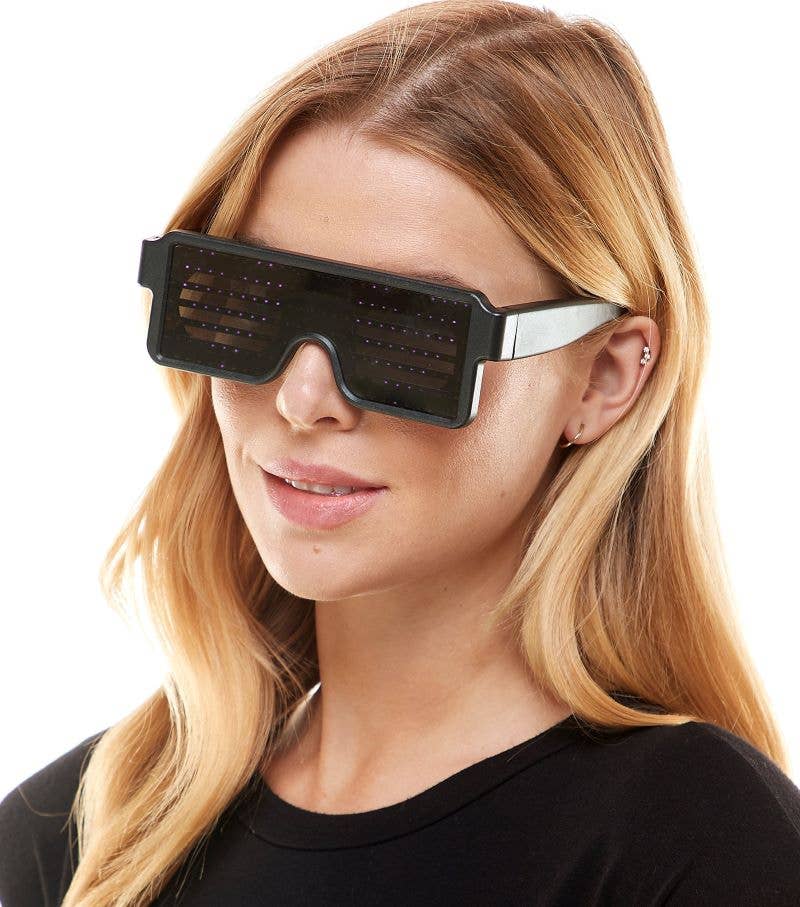 KBW Global Corp. – wholesale Sunglasses – Unisex – Rainbow Light-Up Black Shutter Shades0