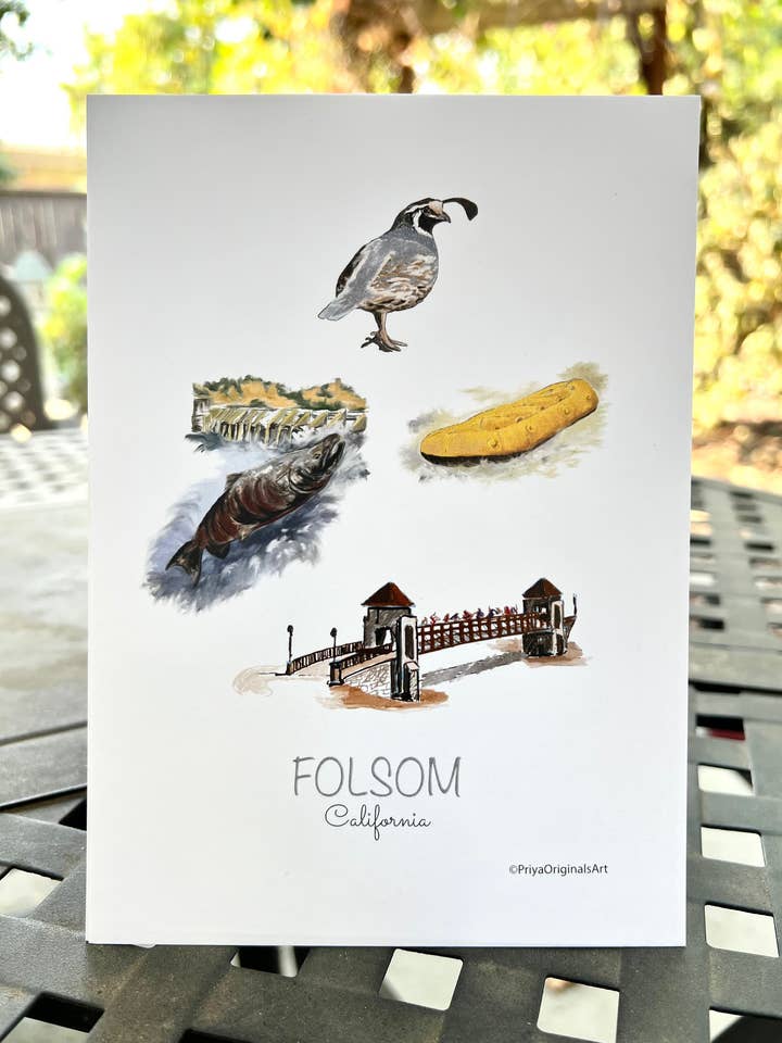 Folsom kunsttryk 5x7 for engroshandel hos PriyaOriginalsArt