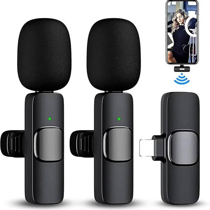 Kabellose Lavalier-Mikrofone für iPhone Android Plug and Play Rauschunterdrückendes kabelloses Mikrofon YouTube TikTok Live-Streaming für den Großhandel von Queenshopbeauty