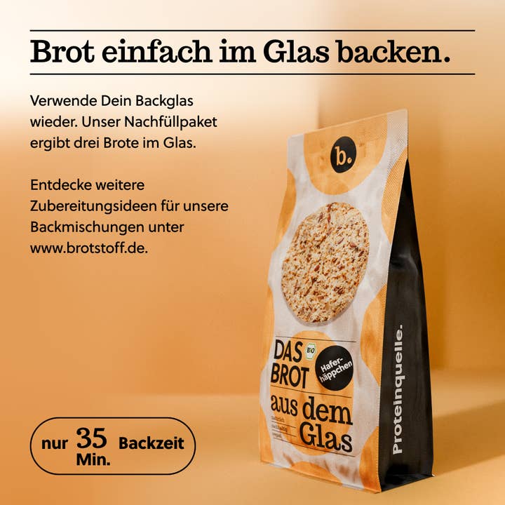 brotstoff – Großhandel Brotbackmischungen – Bio-Brotbackmischung im Glas "Haferhäppchen" 200 g5