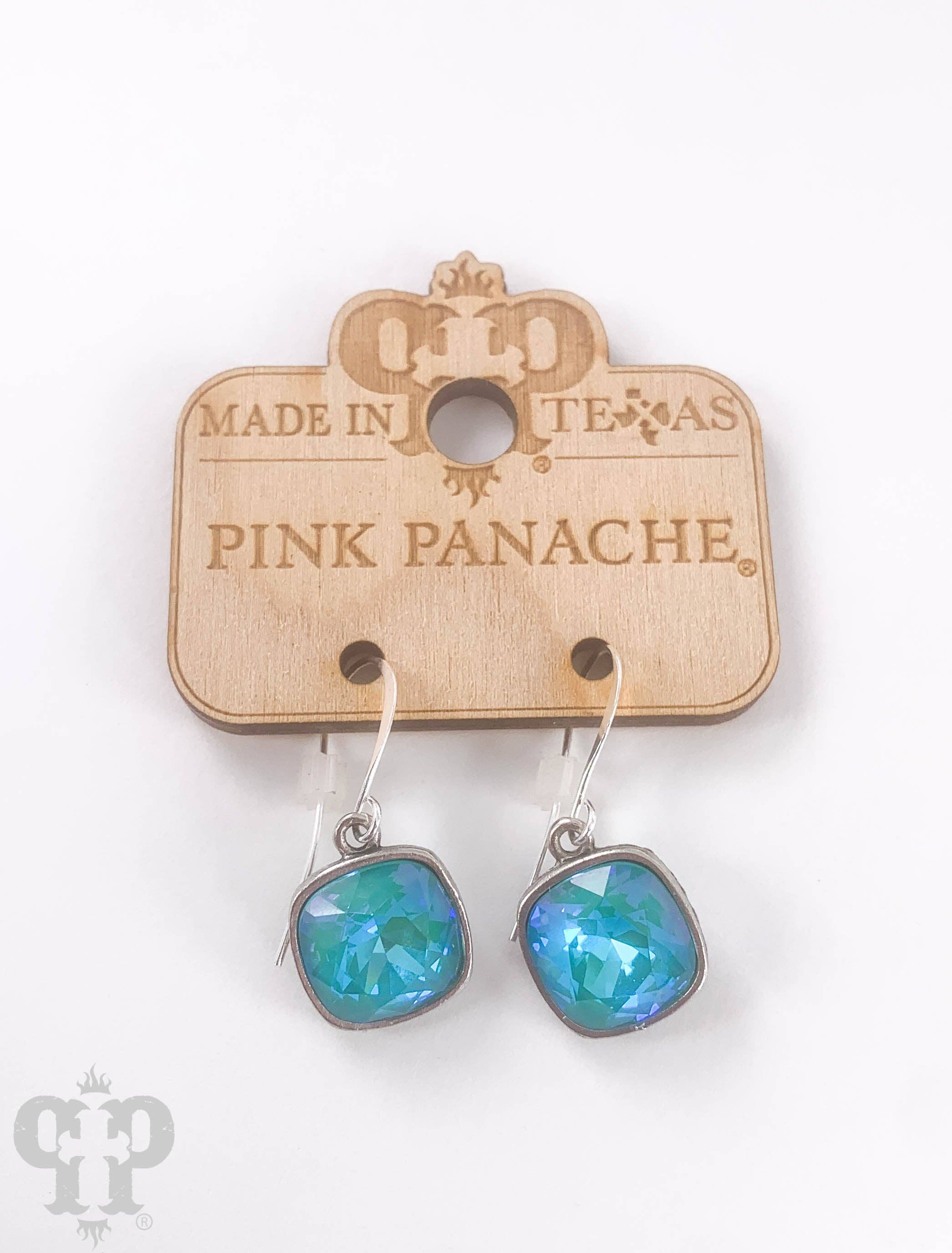 Pink Panache Brands - Wholesale Dangle Earrings - Austrian square crystal hook earring, 12mm7