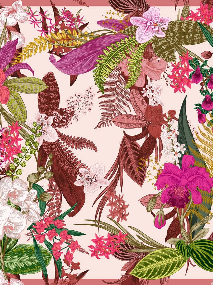 Seidenschal 90x90 blau mit Blumen (Kopie) für den Großhandel von L'OFFICIEL SRL