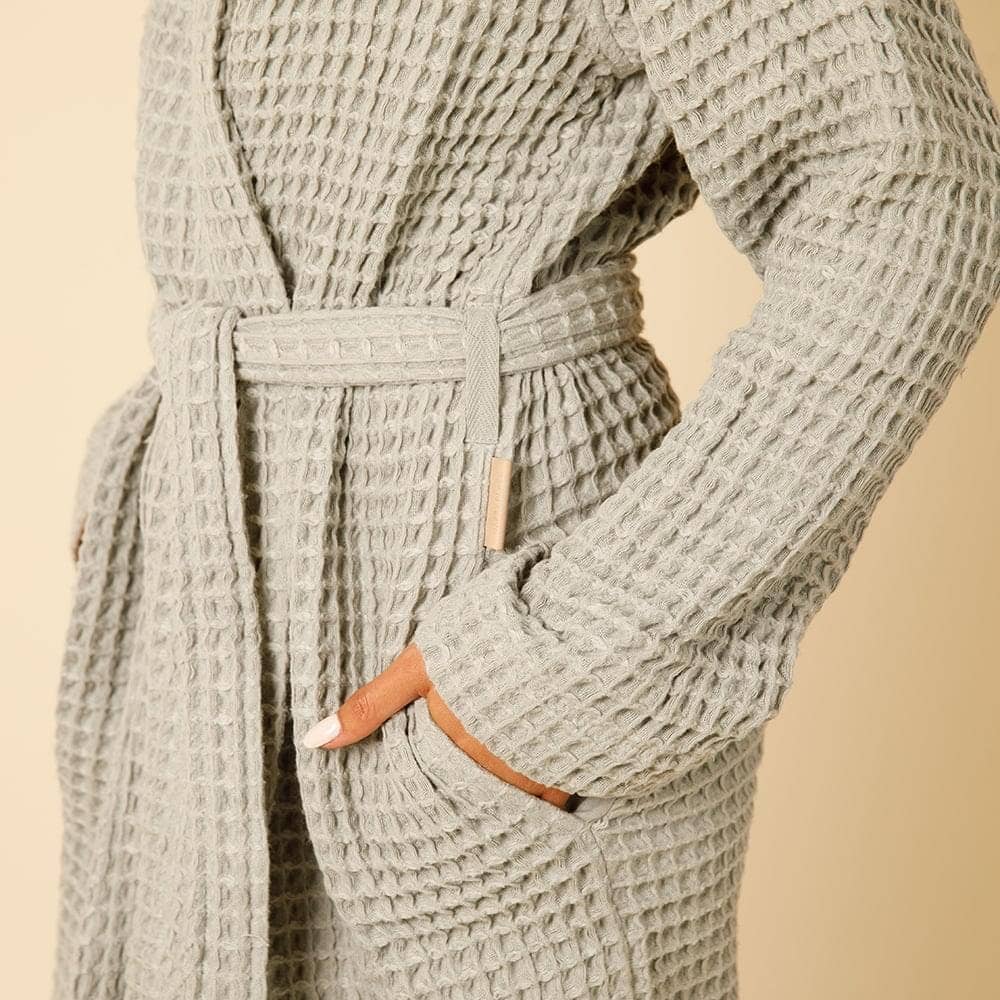 Happy Place Brand – Engroshandel Morgenkåbe - Unisex – Happy Place unisex letvægts badekåbe i vaffelstrik7