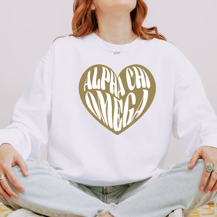 Sorority Sweatshirt Heart Design for wholesale by Simply Sisters