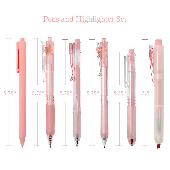 Wrapables.com - Wholesale Pen - Wrapables Retractable Rollerball Pens and Highlighter Set 622