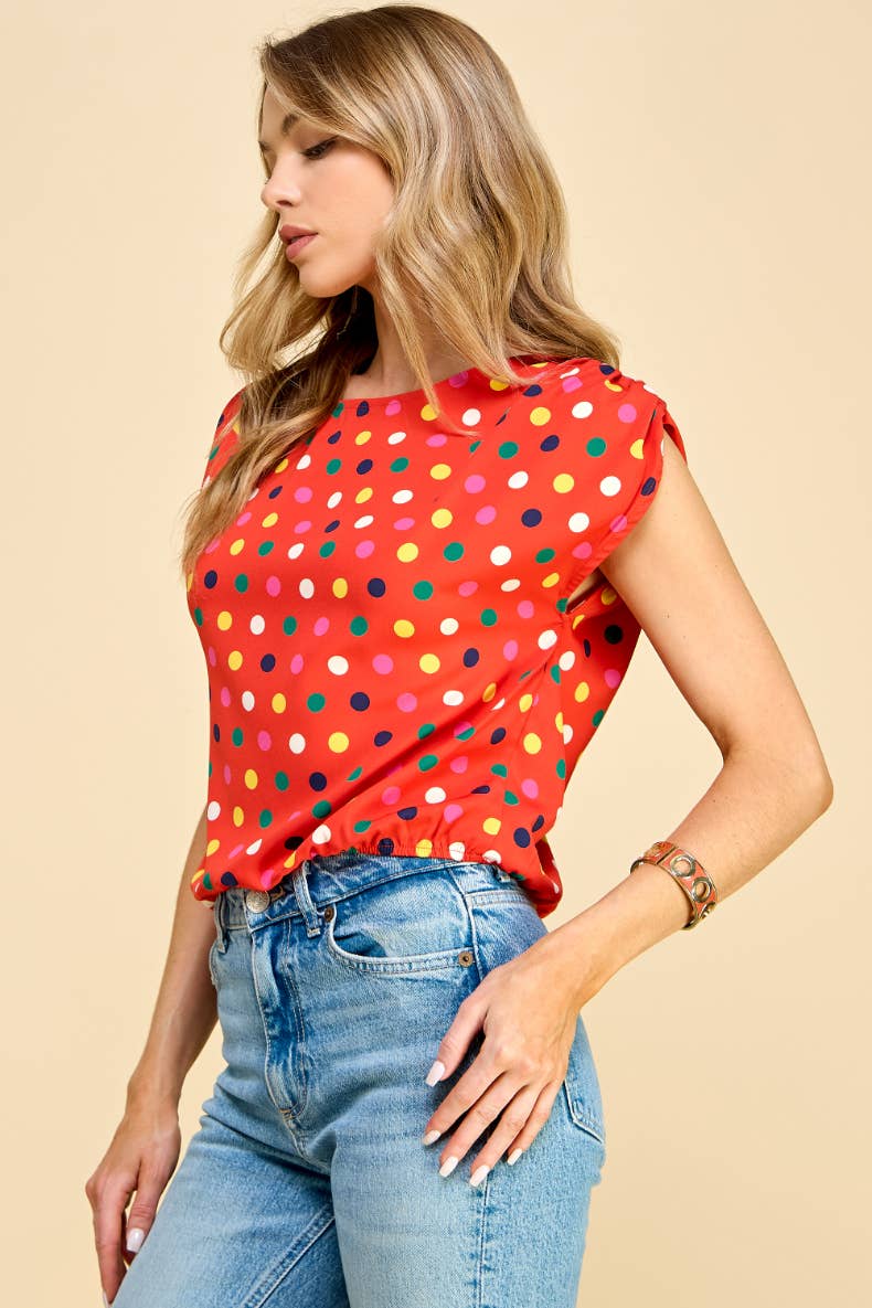 IST1293A Eos Polkadot Blouse Orange for wholesale on Faire9