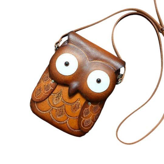Sunflower Handmade leather inc - Wholesale Crossbody Bag - Women's - Leather large owl purse handbag crossbody11