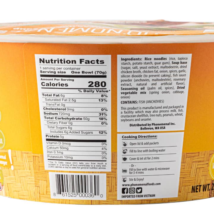 Phonomenal - Wholesale Ramen - Pho’nomenal Bowl Instant Chicken Pho (Case of 6 Bowls)