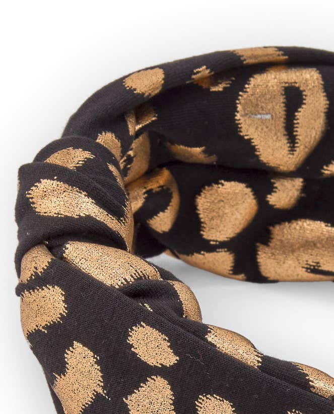 tuc tuc - Wholesale Hair Accessories Set - Kids - Girl's headband with golden leopard print1