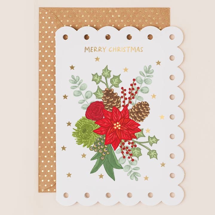 Cartão de Natal Poinsettia por atacado de Apple & Clover