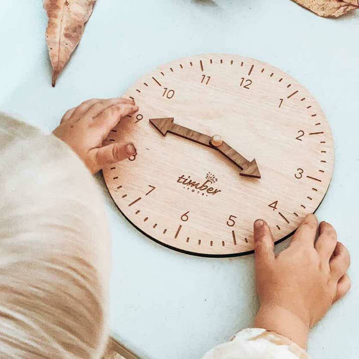 Montessori Timber Learning Clock for wholesale by Timber Tots