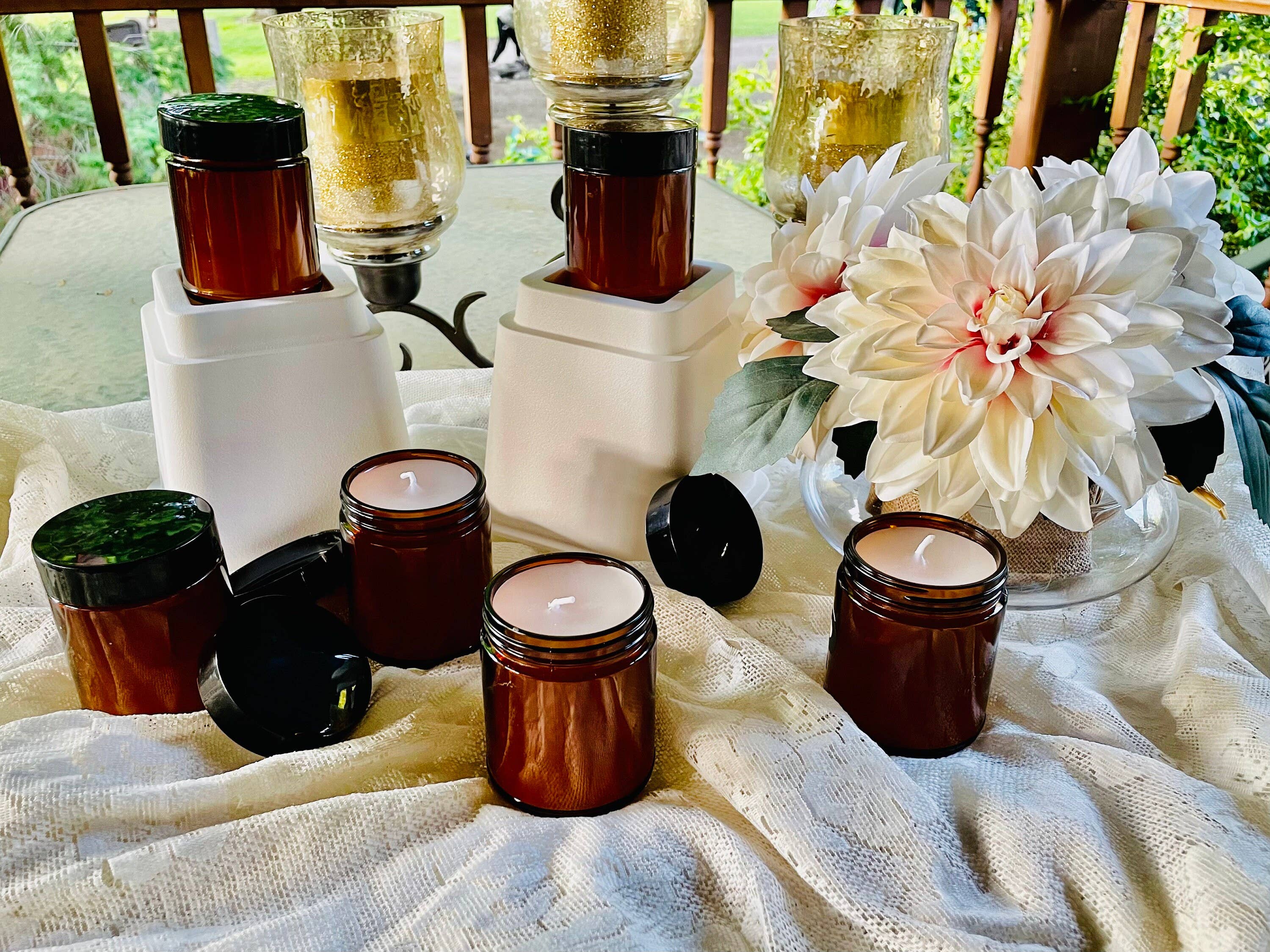 LuvinbyJessica.etsy.com - Wholesale Jar/Filled Candle - Personalized Candles Scented Candle Amber Glass Jars1