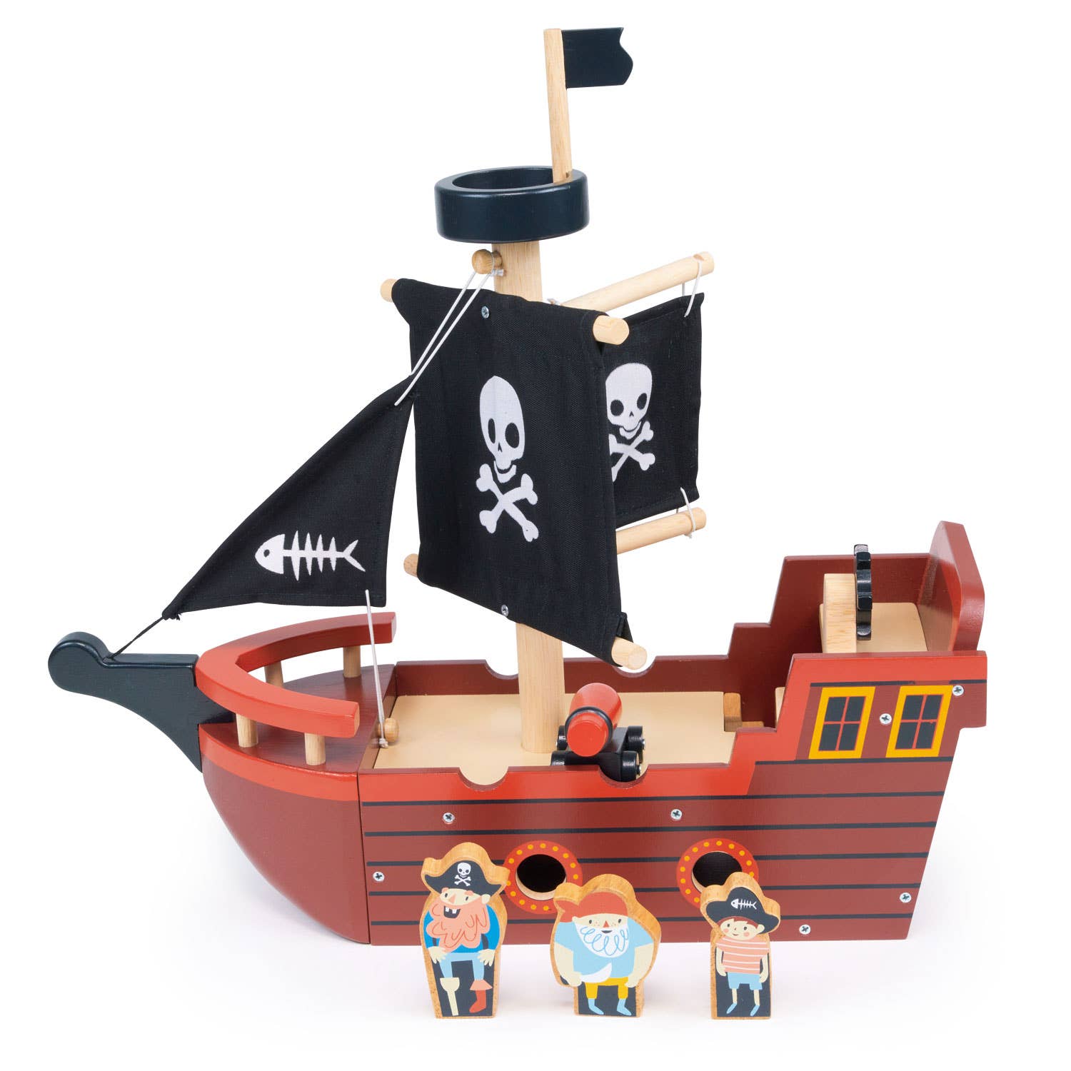 ThreadBear Design UK/EU - Wholesale Wood Toy - Kids - Mentari Fishbones Pirate Ship1