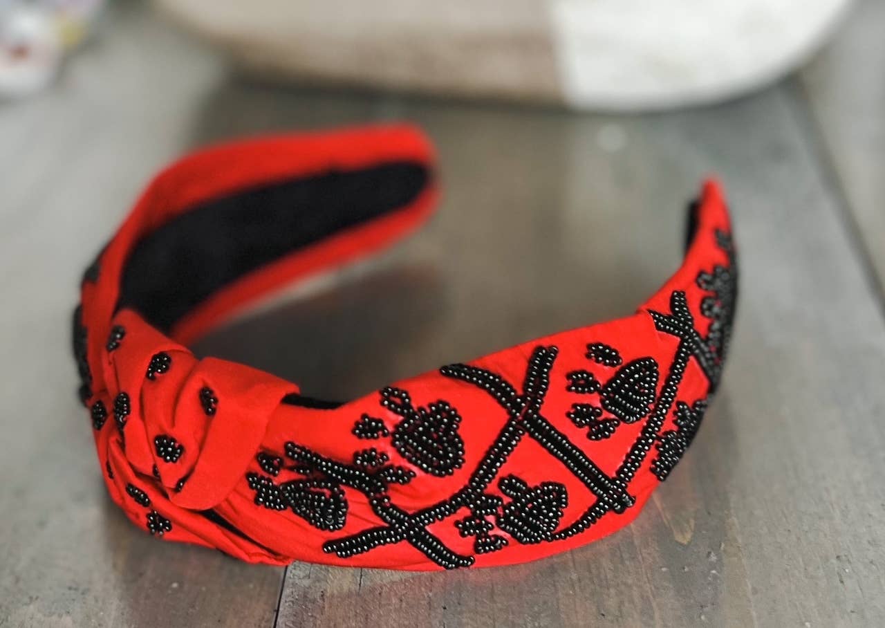 OBX Prep - Wholesale Haarband - Dames - Pootafdruk Zaad Kralen Teamgeest Topknoop Haarband – Cheer8