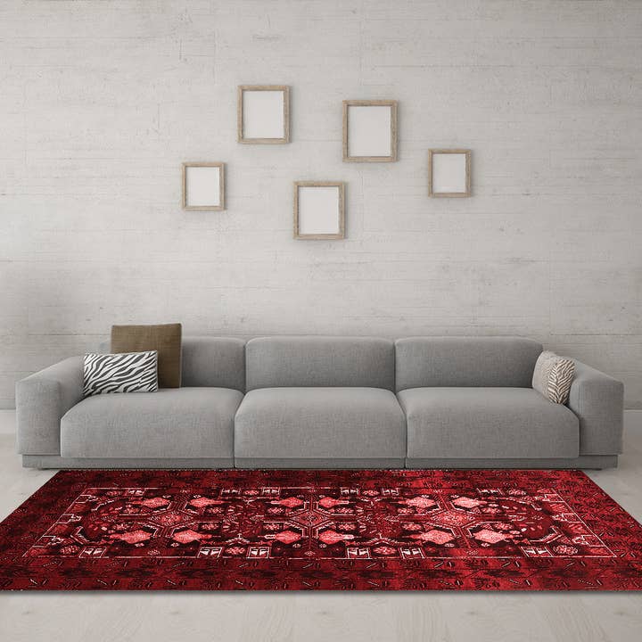 Machine Washable Oriental Red Industrial Area Rugs for wholesale by Ahgly