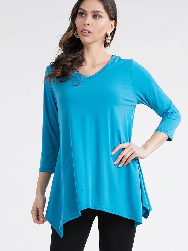 HIT V-Neck Binding Top-313HT-QRS1 for wholesale by Jostar