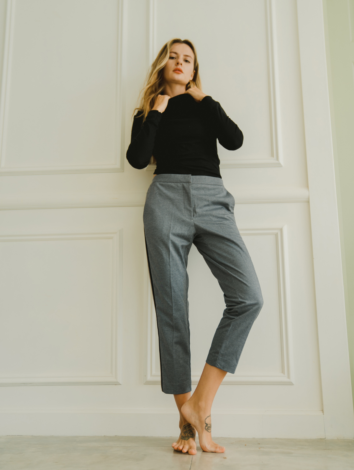 Hands To Hearts - Wholesale Knit Top - Women's - Reversible Knotted LS Turtleneck Azure2