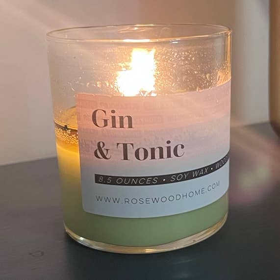 Rosewood Home - Wholesale Jar/Filled Candle - Gin & Tonic Candle - 8oz0