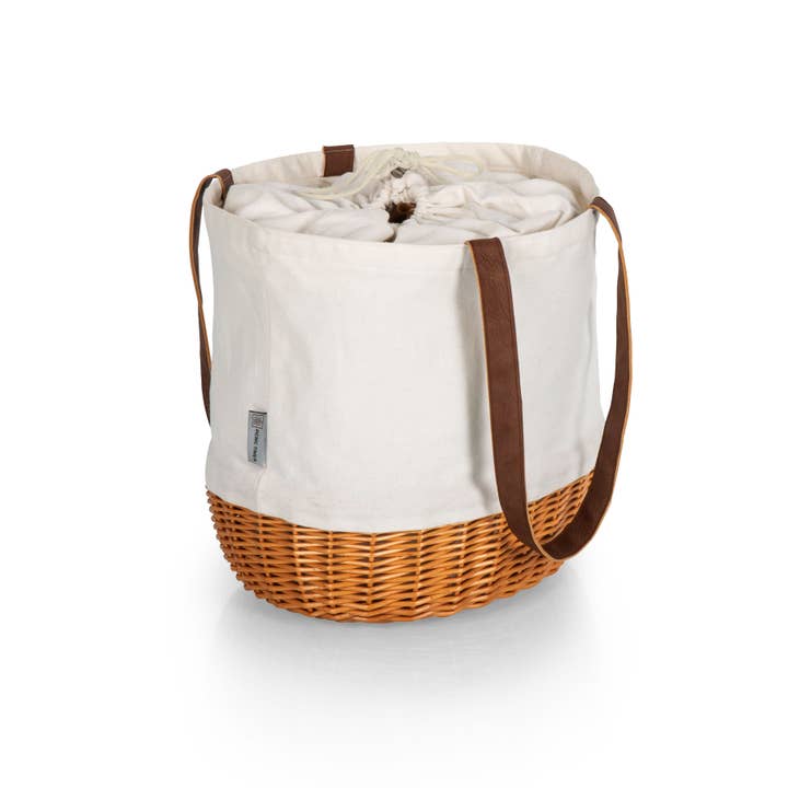 Picnic Time Family of Brands - Wholesale Beach Bag - Coronado Canvas and Willow Basket Tote
