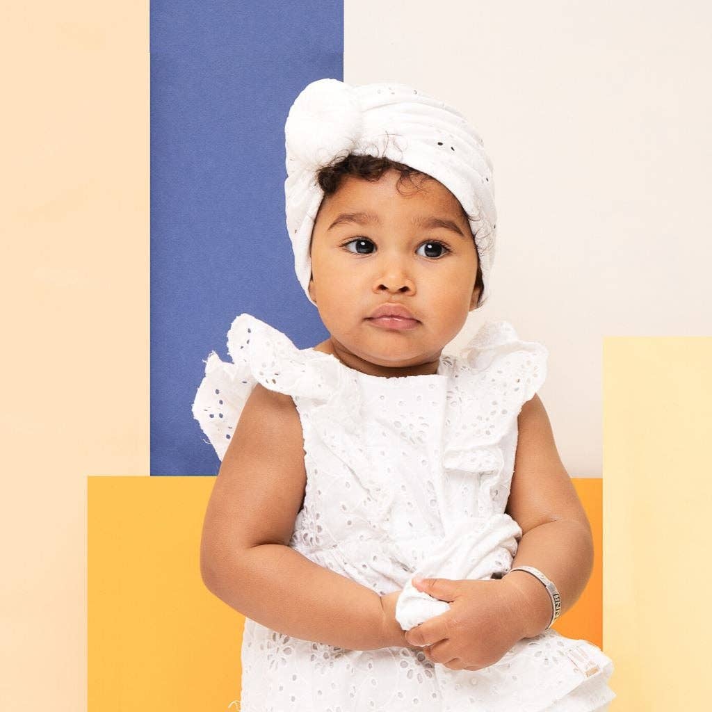 BABYONTOP - Vente Bandeau – femme - Turban MARY - Dentelle Blanche7