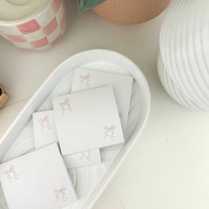 Grow in Grace – wholesale Sticky notes – Pink Bow Coquette sticky note, Christian stationary