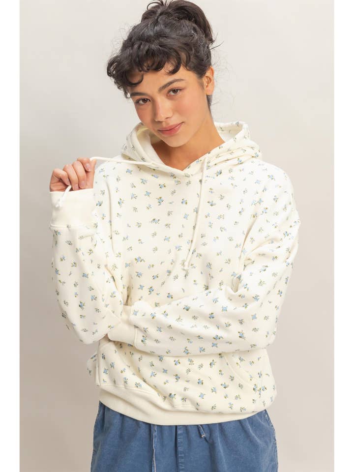 Ditsy Floral French Terry Hoodie for wholesale by HYFVE