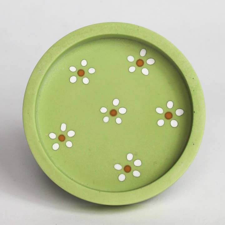 Trinket Dish- GREEN DAISY for wholesale by Terrazzo Parazo