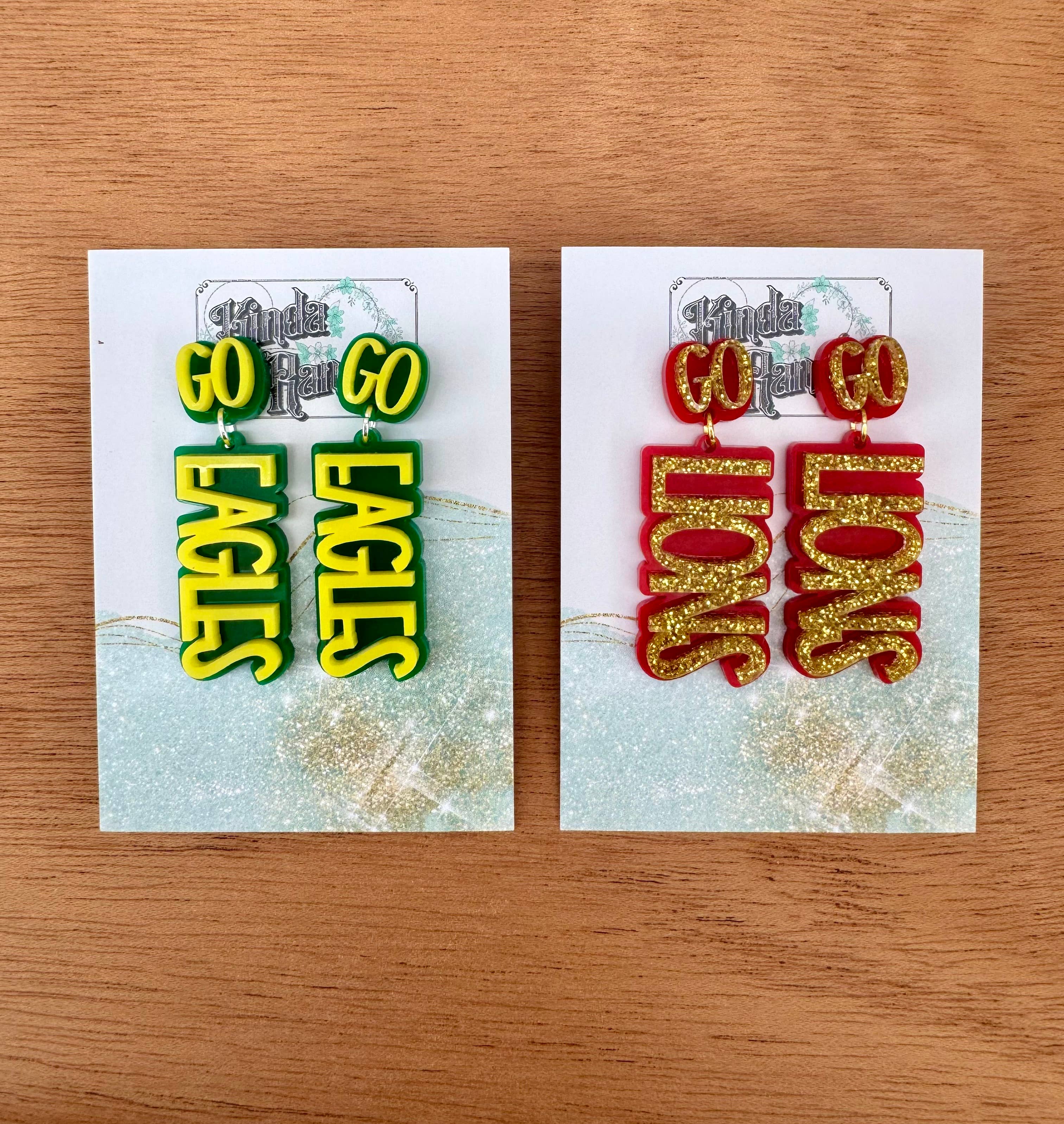 BMR Designs - Wholesale Dangle Earrings - Custom GO TEAM Word Earrings - School Spirit - Game Day 2