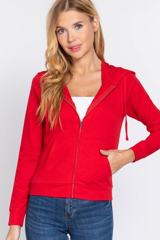 Active Basic | Active USA - Wholesale Hoodie - Women's - Long Sleeve Zipper French Terry Hoodie Jacket5