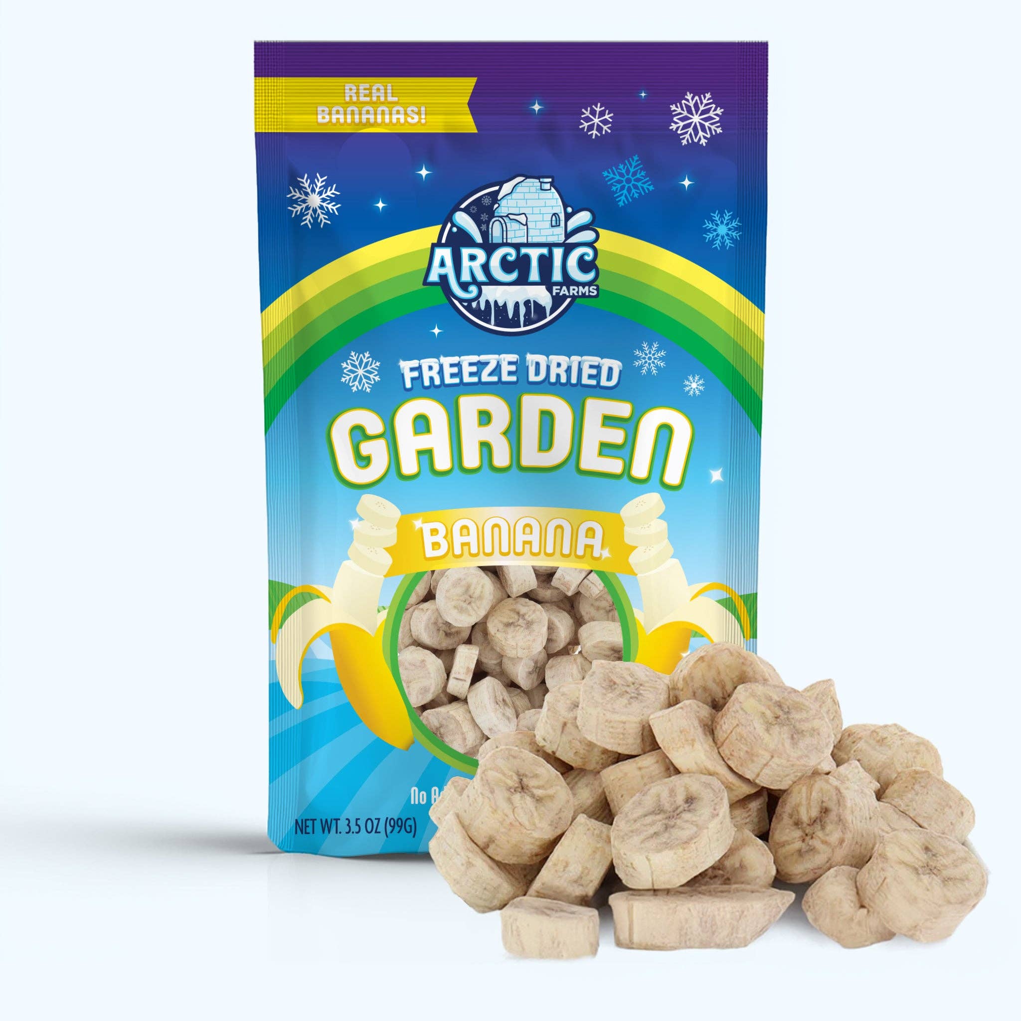 Arctic Farms - Vente Fruits secs/déshydratés - Chips de banane lyophilisés Arctic Farms (100 % fruits réels)1