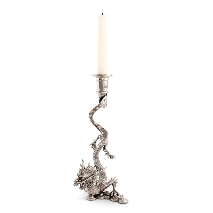 Vagabond House - Wholesale Candle Holder - Dragon Pewter Candlestick4