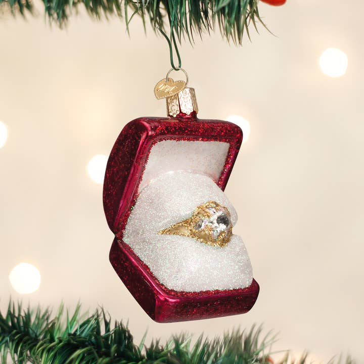 Ring In Box Ornament for wholesale by Old World Christmas