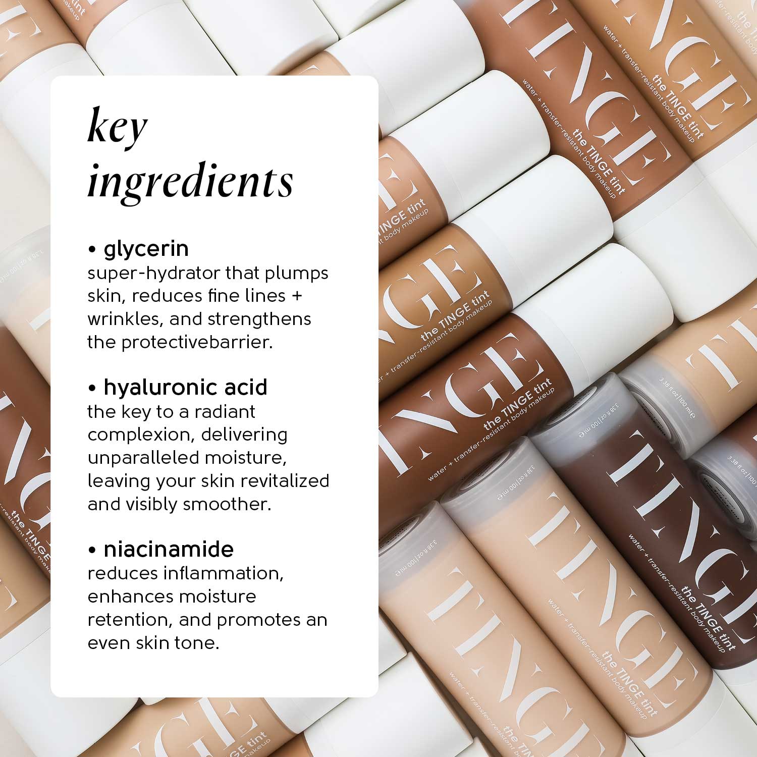 TINGE - Wholesale Self-Tanner - the TINGE tint | water + transfer-resistant body makeup13