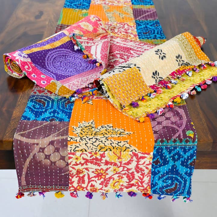 Sevya Handmade – Runner de mesa por atacado – Corredor de mesa Kantha2