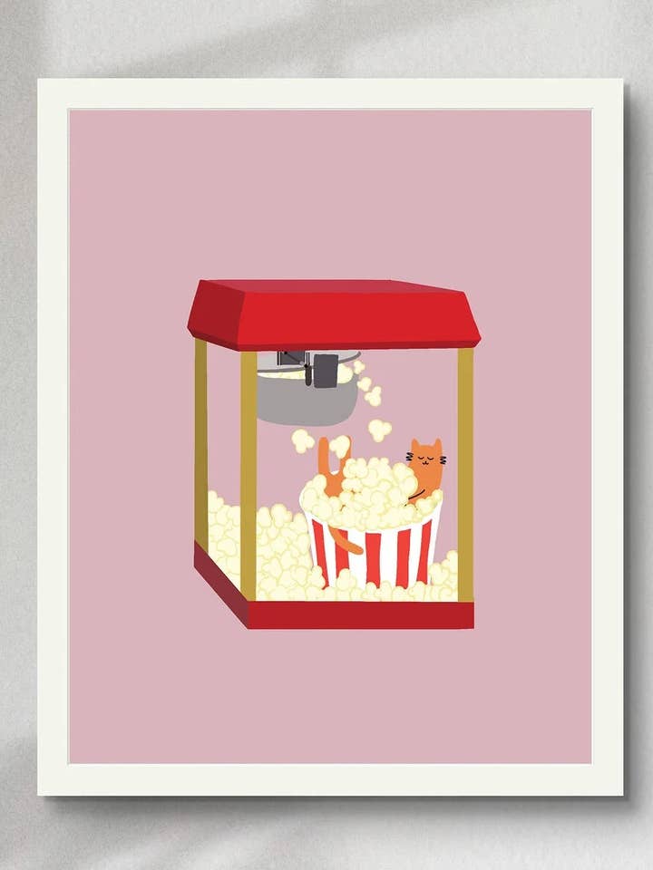 "Popcorn Bath" Matted Print for wholesale by Angela Wan Art