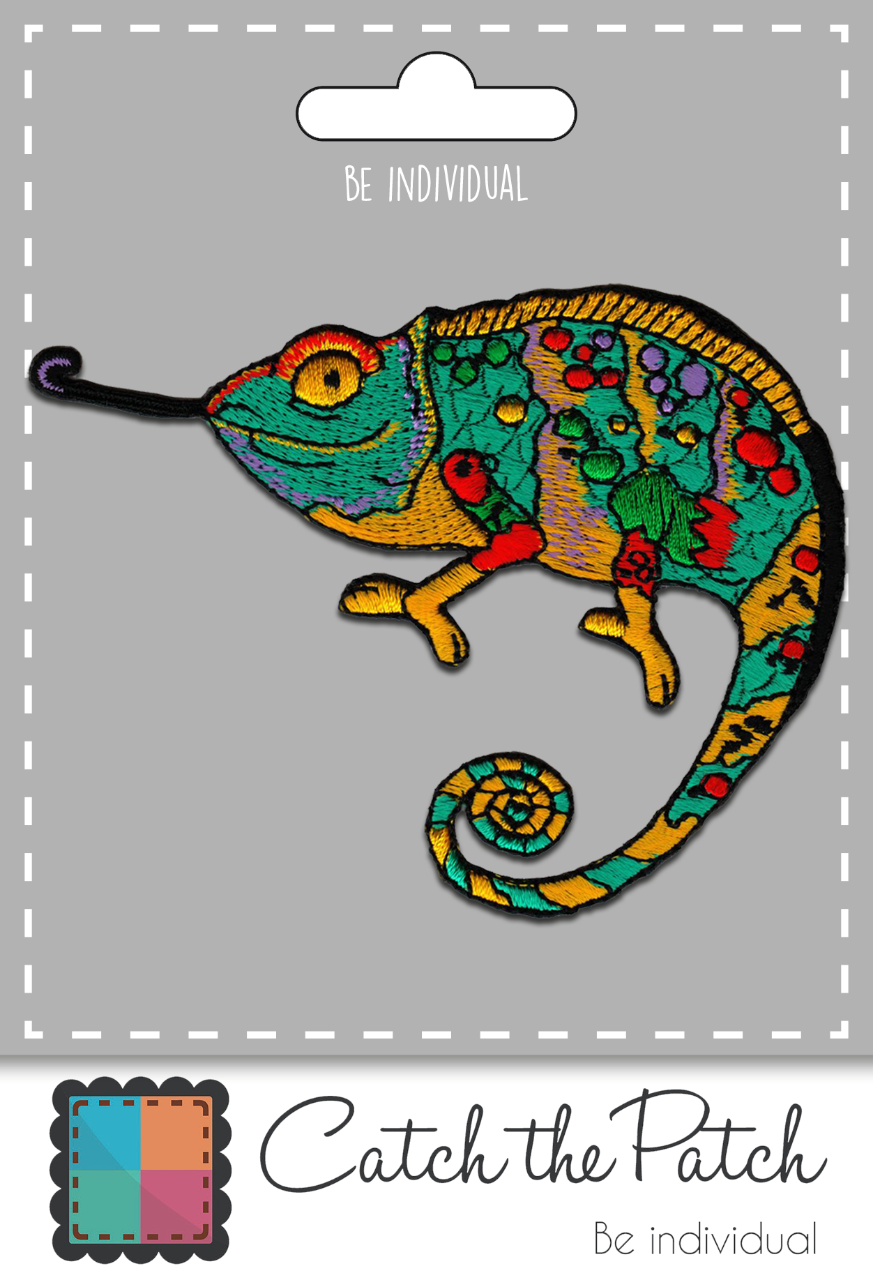 greenery Iron-on patch - chameleon animal for wholesale on Faire1