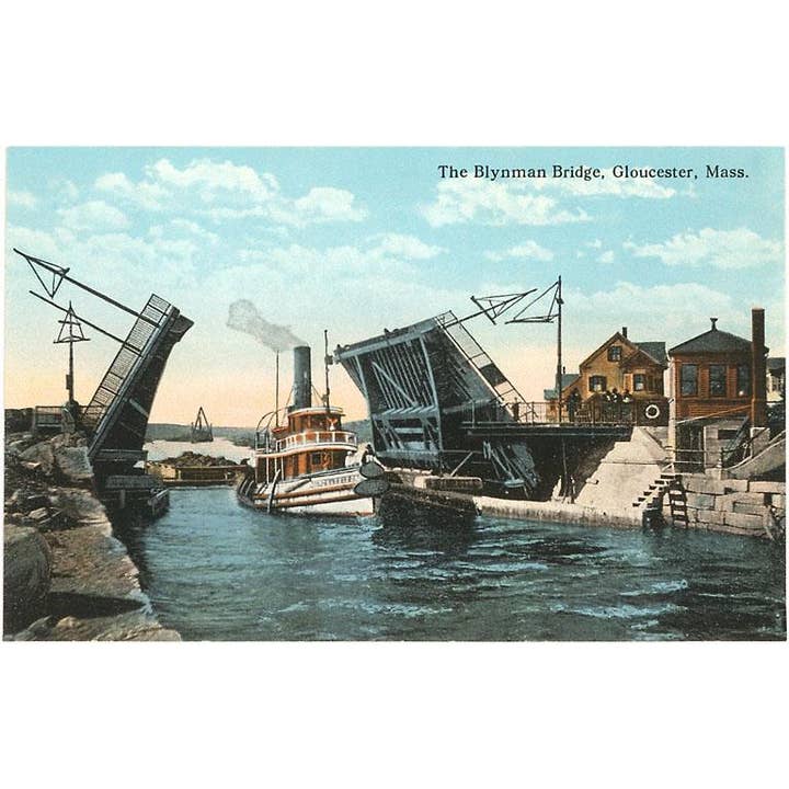 Postcard MA-511 Blynman Bridge, Gloucester, Mass. for wholesale by Found Image Press
