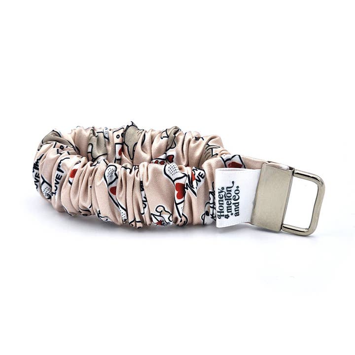 Cat + Bandaid Scrunchie Keyfob for wholesale by Honeymelon and Co