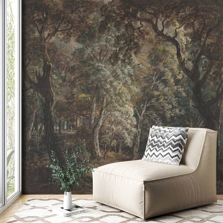 SimurgWallArts - Wholesale Wallpaper - Dark Forest Peel and Stick Wall Mural, Vintage Wallpaper1