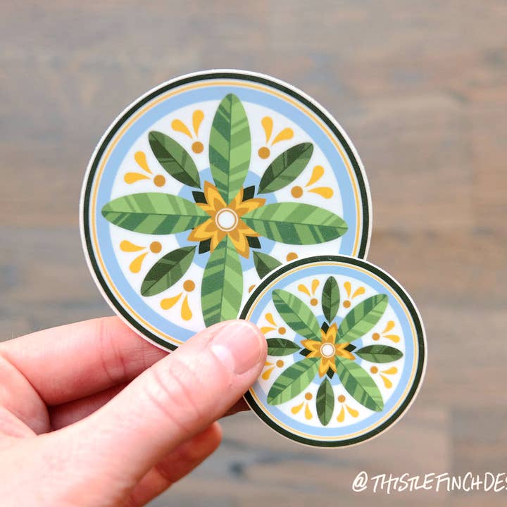 Thistle Finch Designs – Großhandel Aufkleber – Niederländischer Vinyl-Aufkleber mit Sommer-Rosette, PA1