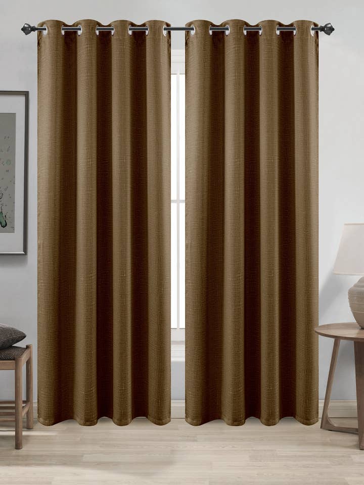 RIDEAU DE FENÊTRE OCCULTANT THERMIQUE GAUFRÉ AVEC 8 ŒILLETS BT442 pour la vente par Jenin Home Furnishing Inc