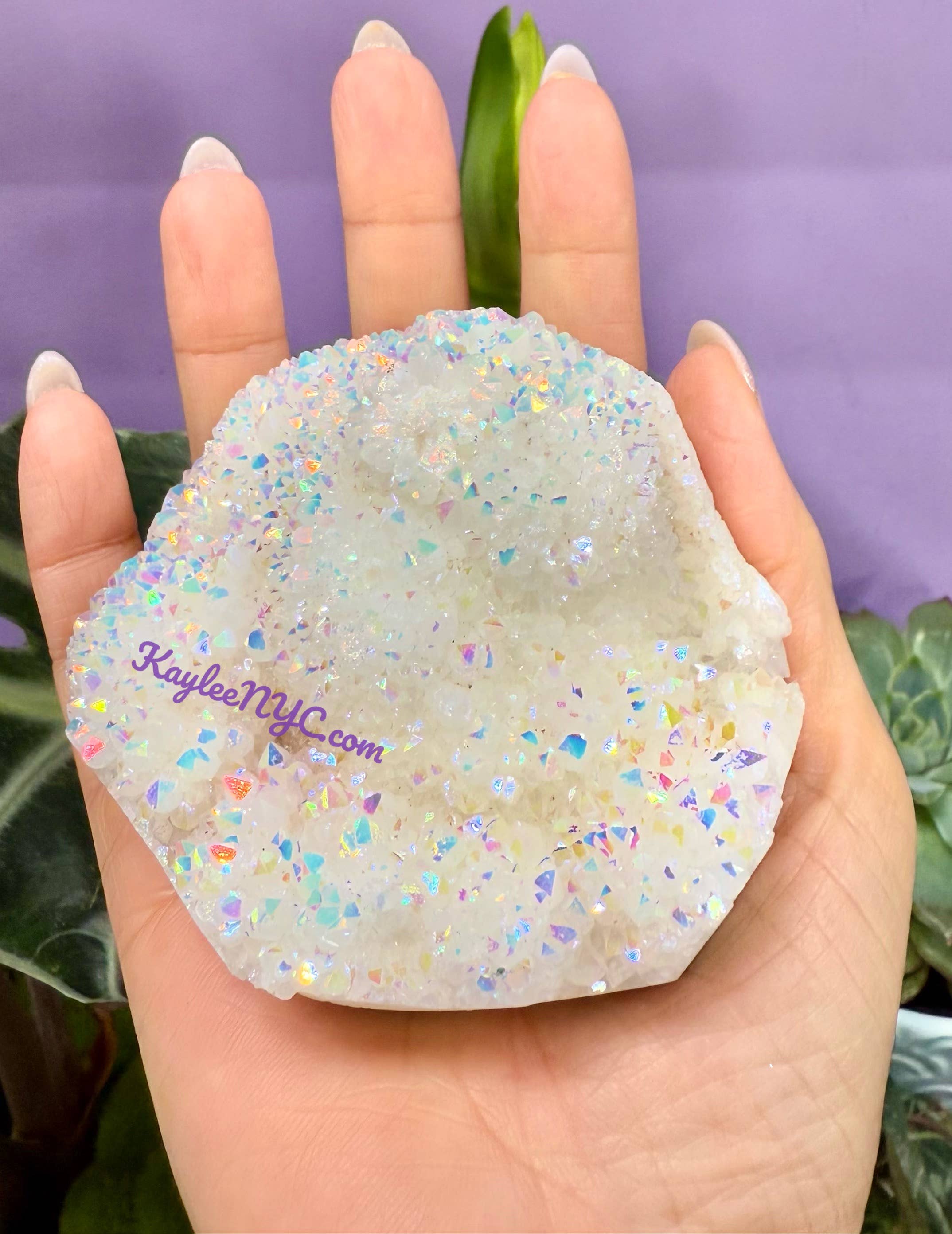 KayleeNYC - Vendita all'ingrosso Pietra/cristallo spirituale - Lotto all'ingrosso 2 libbre di cristallo grezzo a grappolo di quarzo aura angelica10