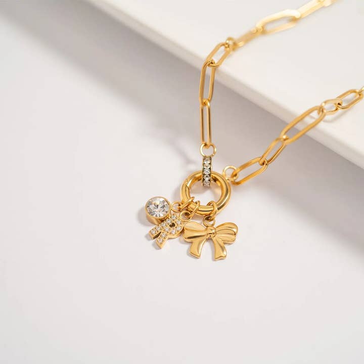 WJW - Wholesale Individual Charm/Pendant - Gold Pavé Set CZ Initial Letter Charms