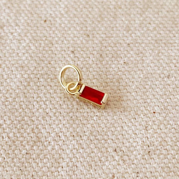 GoldFi - Wholesale Individual Charm/Pendant - 18k Gold Filled Baguette Birthstone Charm8