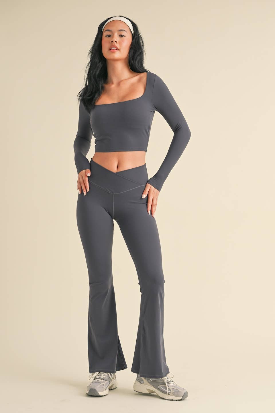 KIMBERLY C - Wholesale Athletic Top - Women's - Balletcore Long Sleeve Square Neck Top14