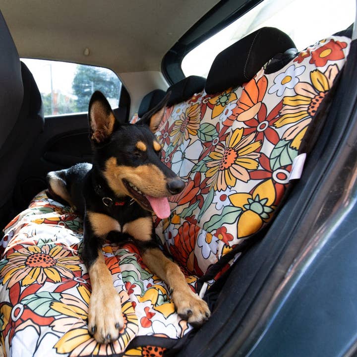 Rustic Flowers Back Seat Cover For Dogs, Dog Car Seat Cover for wholesale by Raiana's Vibes