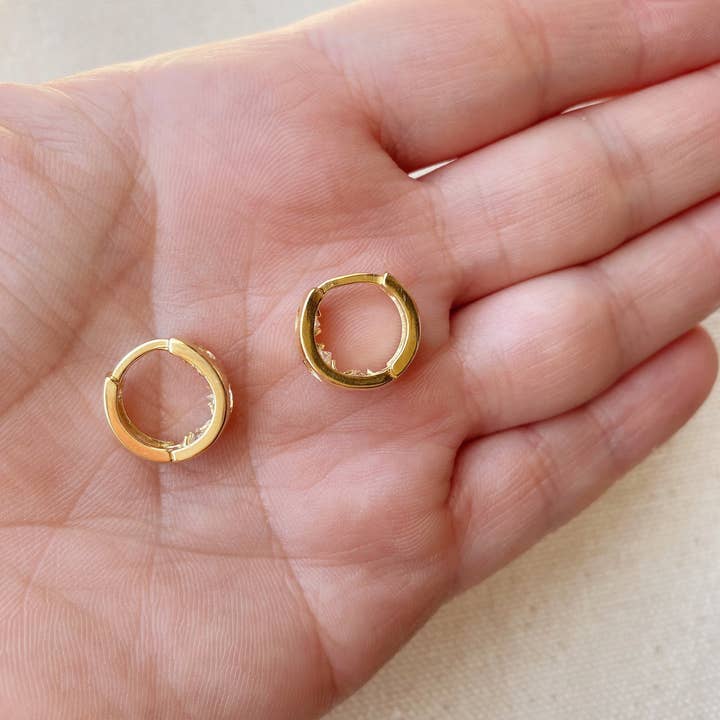 GoldFi - Wholesale Huggie Earrings - 18k Gold Filled Huggie CZ Hoop Earrings For Wholesale And Jewelry Supplies