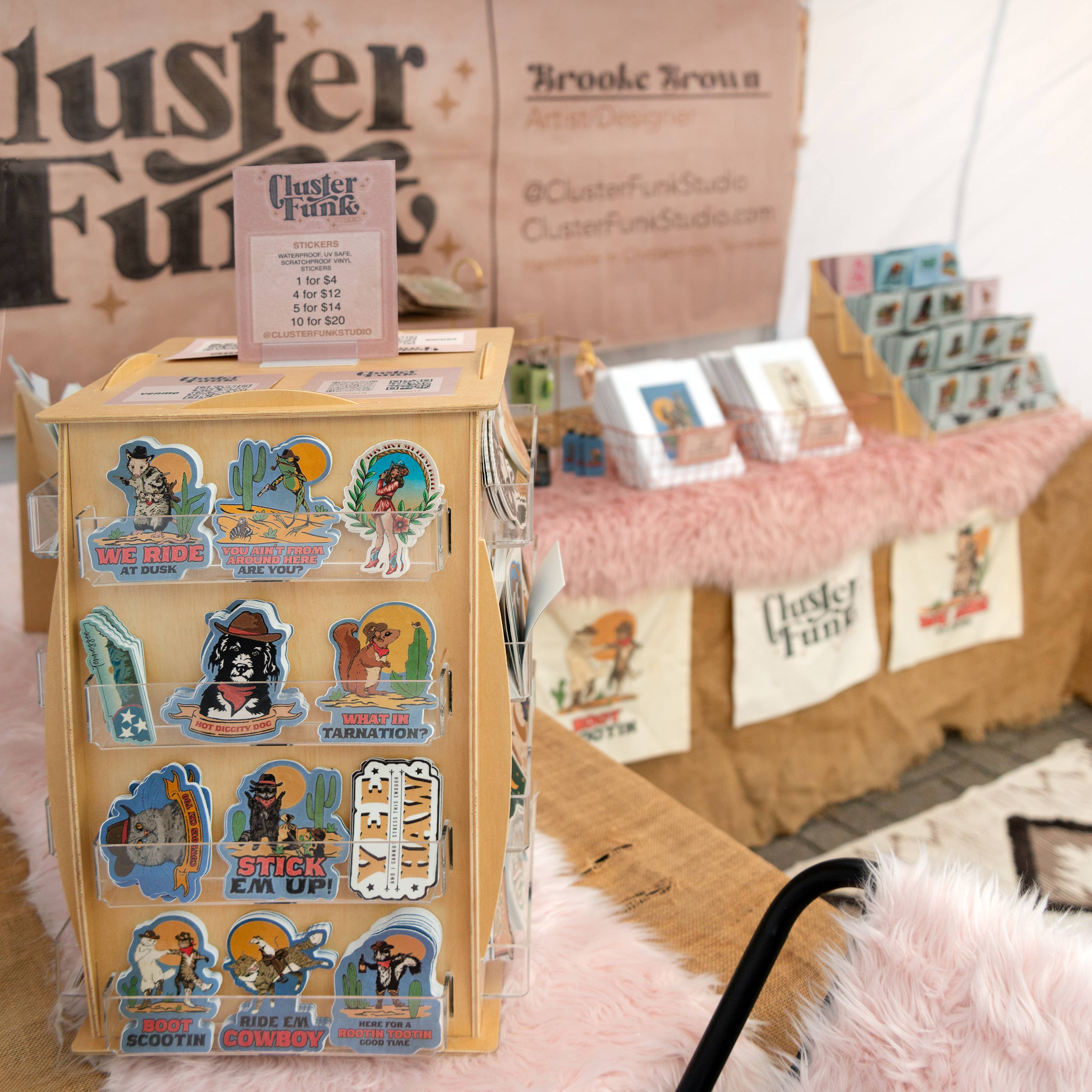 Cluster Funk Studio - Vente Autocollant - Autocollant Cat Cowboy2